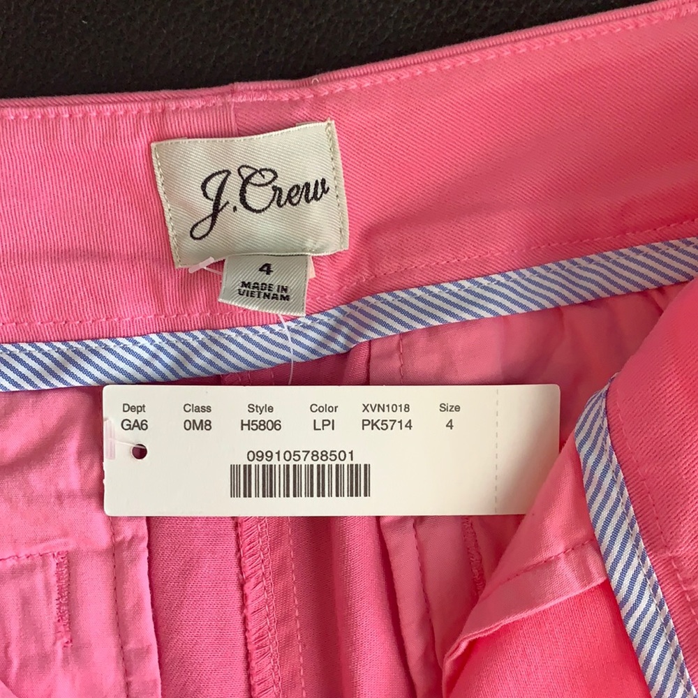 J.Crew 4 inch chino shorts size 4. New with tags